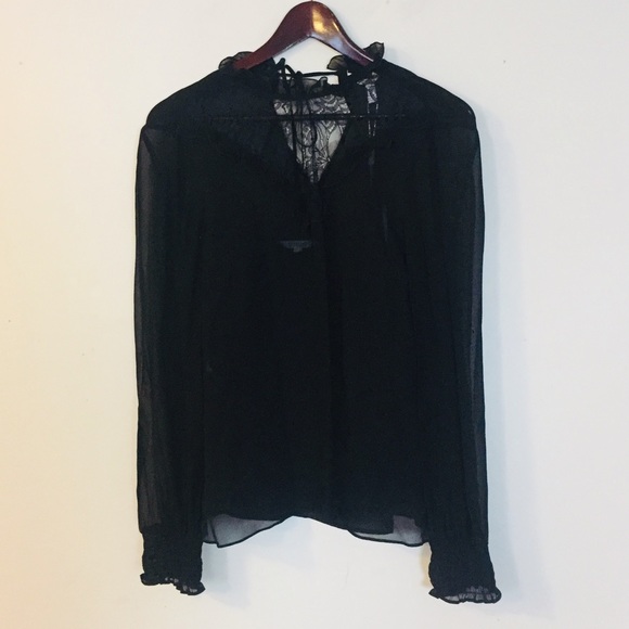 Derek Lam Victorian Sheer Lace Blouse - Picture 6 of 6